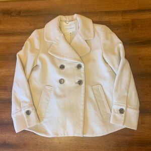 Banana Republic coat Small White Wool blend pea coat waist coat button